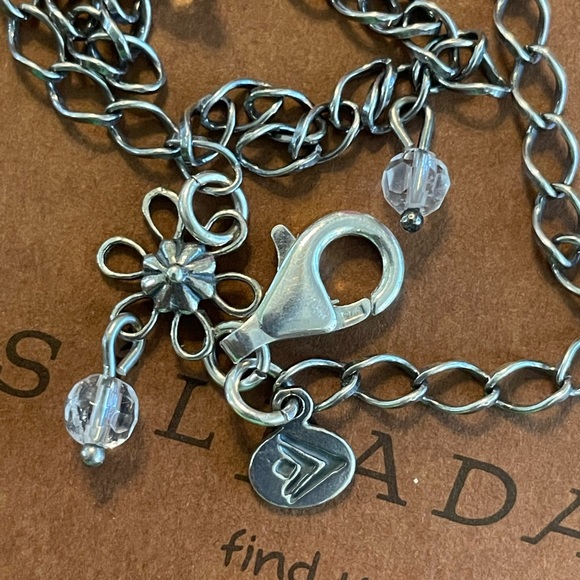 Silpada  Sterling Silver Crystal Bead Ankle Bracelet A1554 - Picture 8 of 9